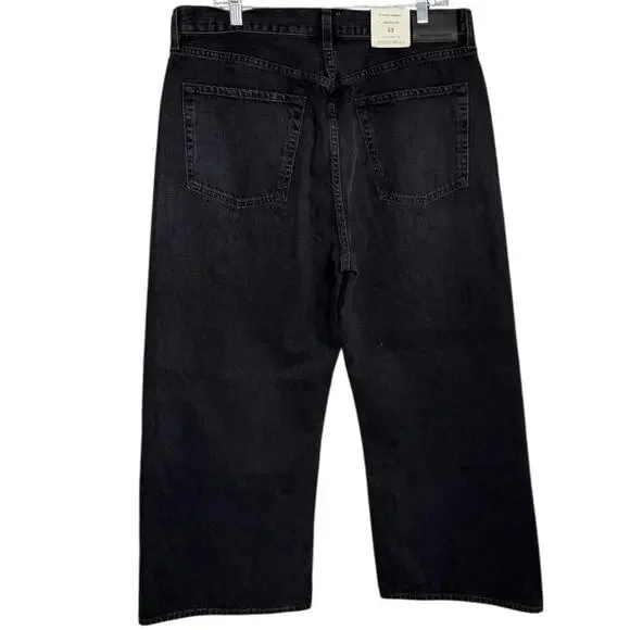 Anthropologie Citizens of Humanity Gaucho Jean Womens 33 Black Wide Leg Crop NWT - Picture 3 of 12